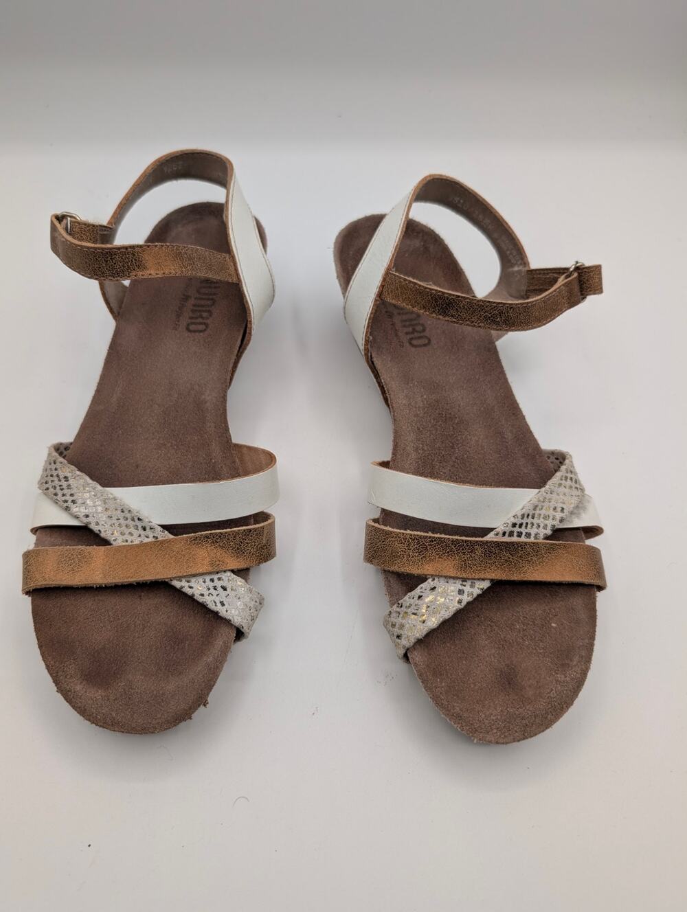 Munro Eden Cork Wedge Ankle Strap Sandals Size 8 Narrow